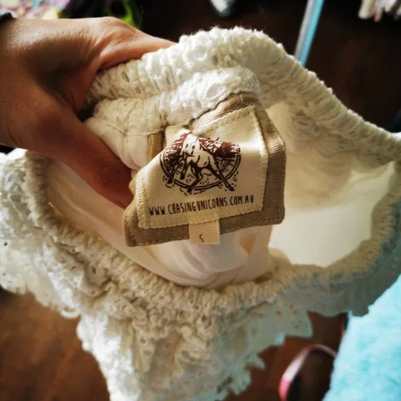 White Ruffle Eyelet Skirt - Picture 3 of 6